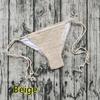Handmade Crochet Tie-Up Bikini Shorts with Lining