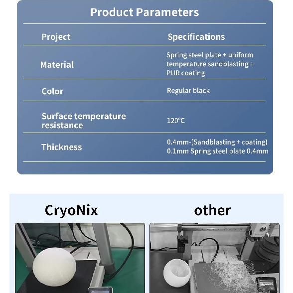 For Bambu Lab X1/P1/A1/H2D /H2S CryoNix 3D Printer Cold Plate Double-Sided Printing Strong Adhesion For 3D Printer Accessories