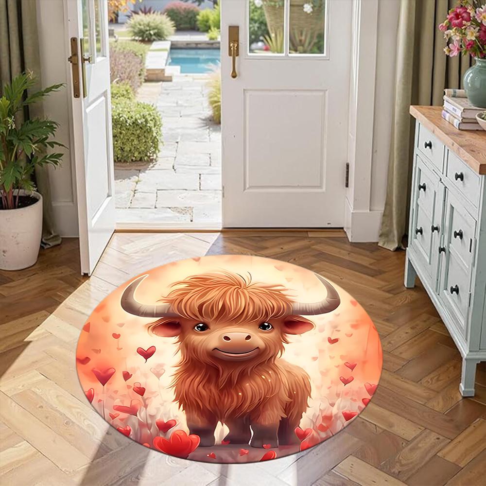 Yak Round Office Rug Suitable for Decorate room Playrooms Study room Living Rooms Antislip Round Carpet Decorate Offices