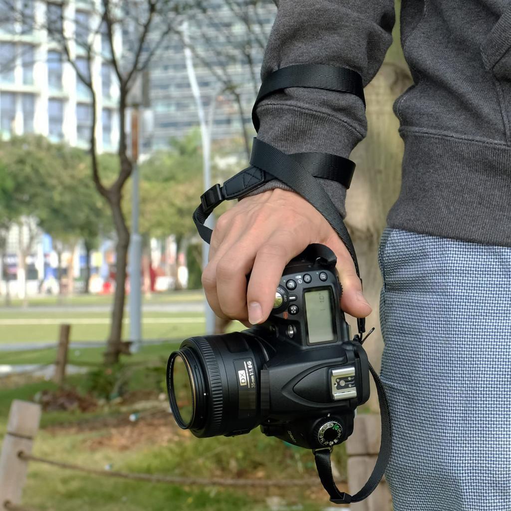 Slim Neck Strap Adjustable Length Shoulder Strap for Cameras [VKO] SLR/Mirrorless/Compact (Black