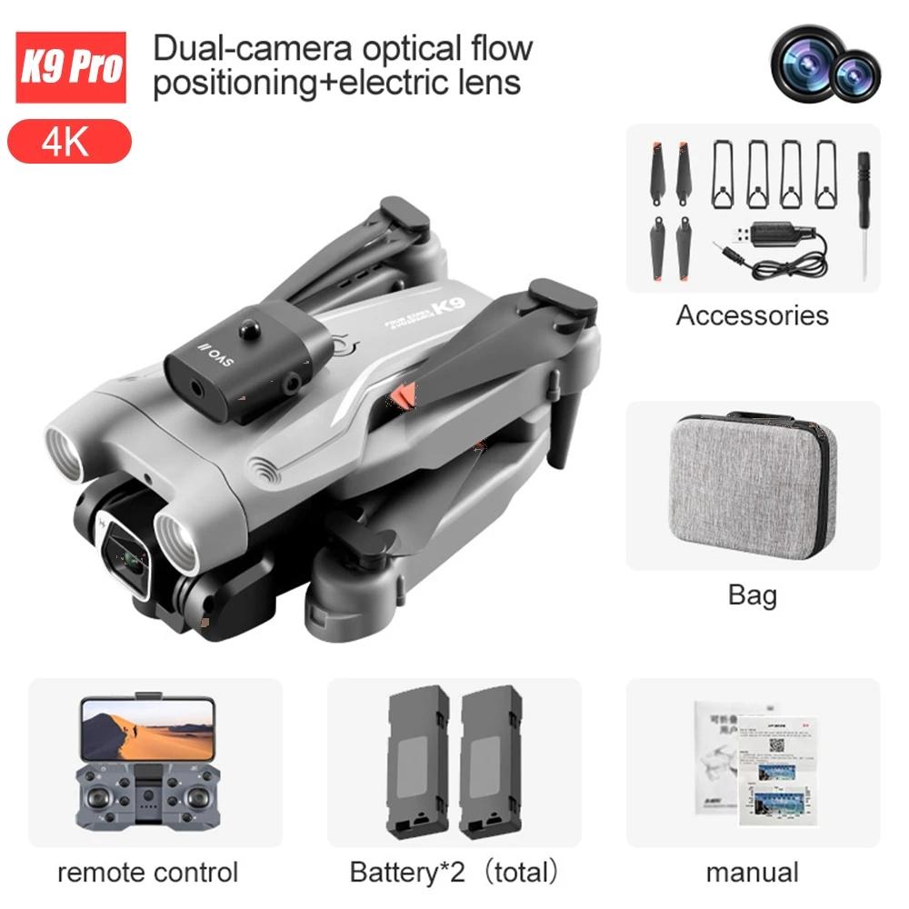 Новый K9Pro MINI Аэрофотосъемка RC Дрон ESC Двойная камера WIFI FPV Широкоугольный обход препятствий Складной квадрокоптер Взлет в один клик Игрушка в подарок
