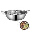 Double Flavor Hot Pot Stainless Steel Split Hot Pot with Anti-Scald Handles Chinese Induction Shabu Hot Pot for Kitchen Stove