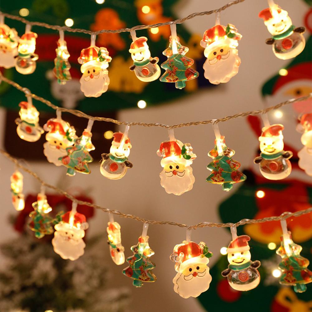LED Christmas string lights 6 meter USB powered with Santa snowflakes and Christmas tree shapes for decoration