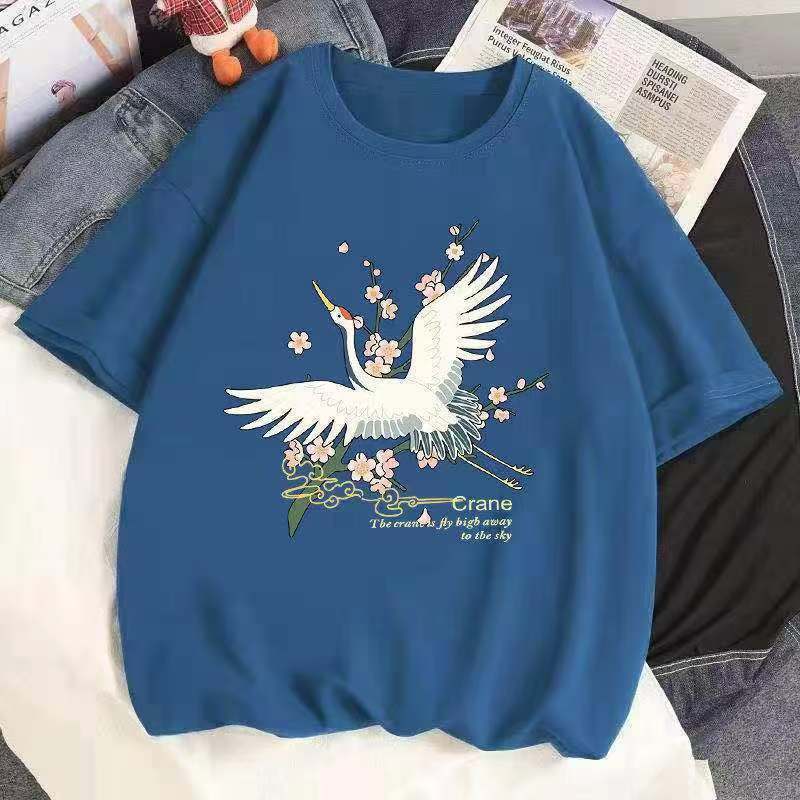 2024 Девушка Женщины Мультфильм Футболка Милые Футболки Хлопок Короткий Рукав Принт Топы