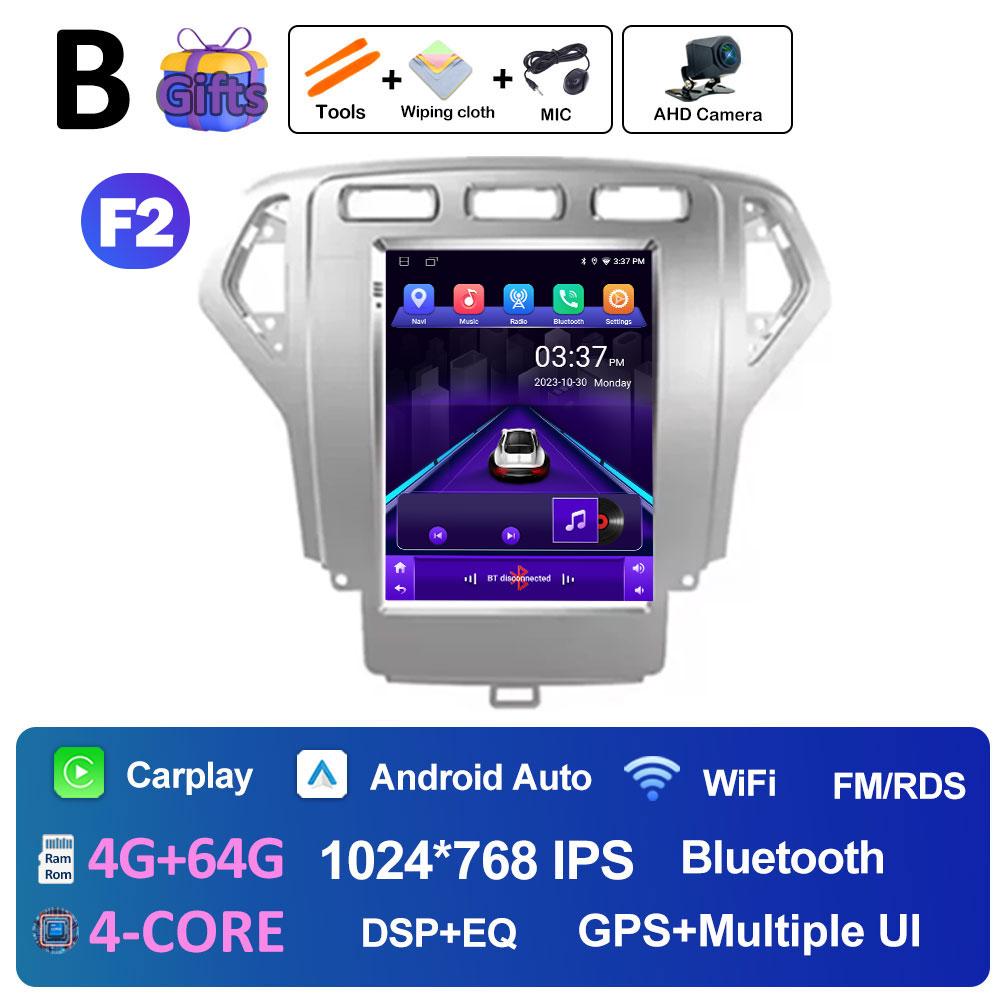 Автомобильный аудиоплеер Android Auto Wireless Carplay для Ford Mondeo 4 2006 2007 2008 2009 2010 Вентилятор охлаждения DSP Stereo Bluetooth WIFI