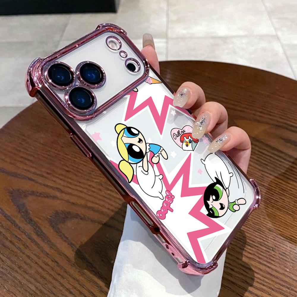 Cool Girl P-Powerpuffs Phone Case for Samsung Galaxy A57 A56 A55 A54 A53 A52 A37 A36 A16 A06 4G 5G Anti-drop Transparent Cover