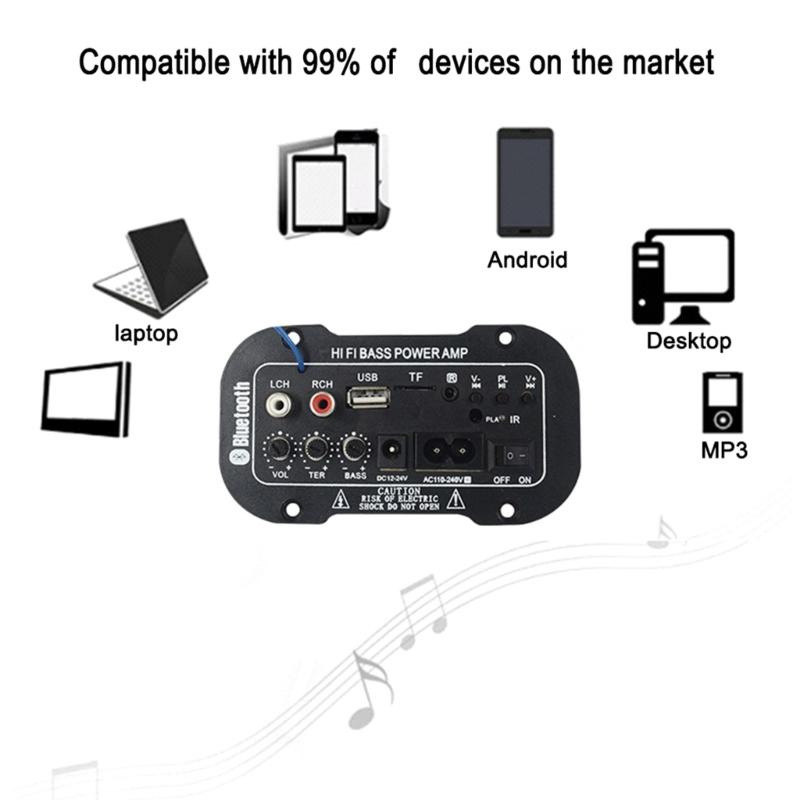 Беспроводная Hi-Fi плата усилителя мощности с басами и сабвуфером, модули усилителя мощности аудио с контролем высоких и низких частот