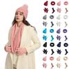 Couples Warm Wool Hat Knitted Plus Velvet Thickened Adult Hat Scarf Gloves Socks Four-piece Set