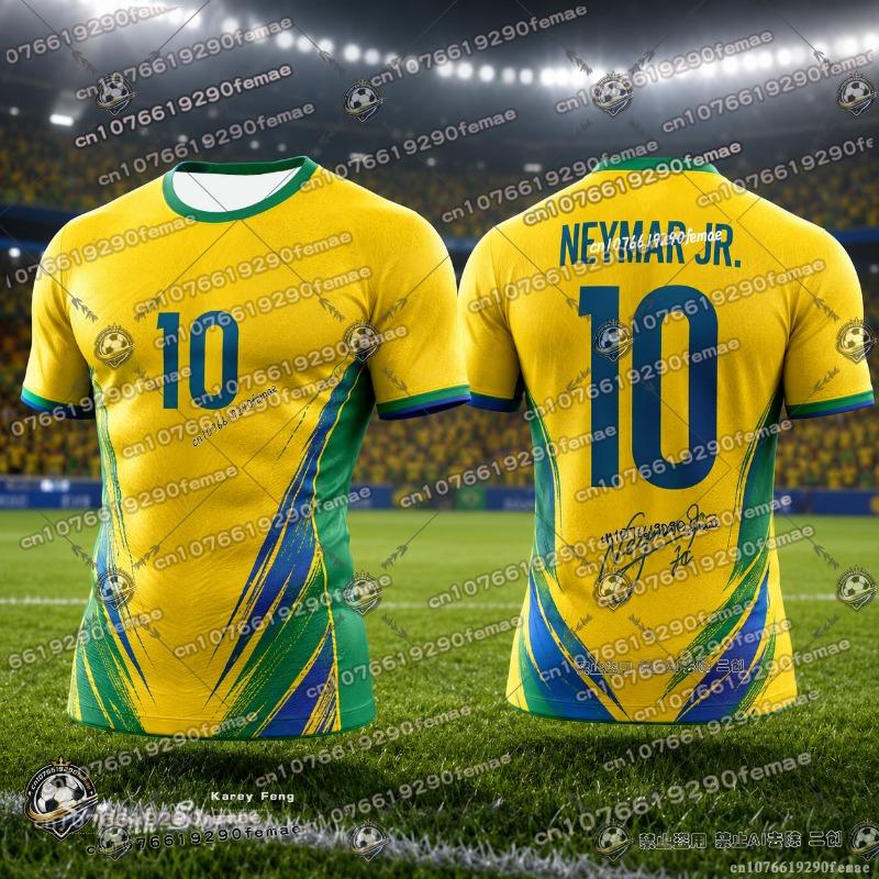 2026 New Neymar And VINI JR 3D Printed Sports T Shirt Men Kids Summer Breathable Quick Dry Soccer Tee Casual Outdoor Top