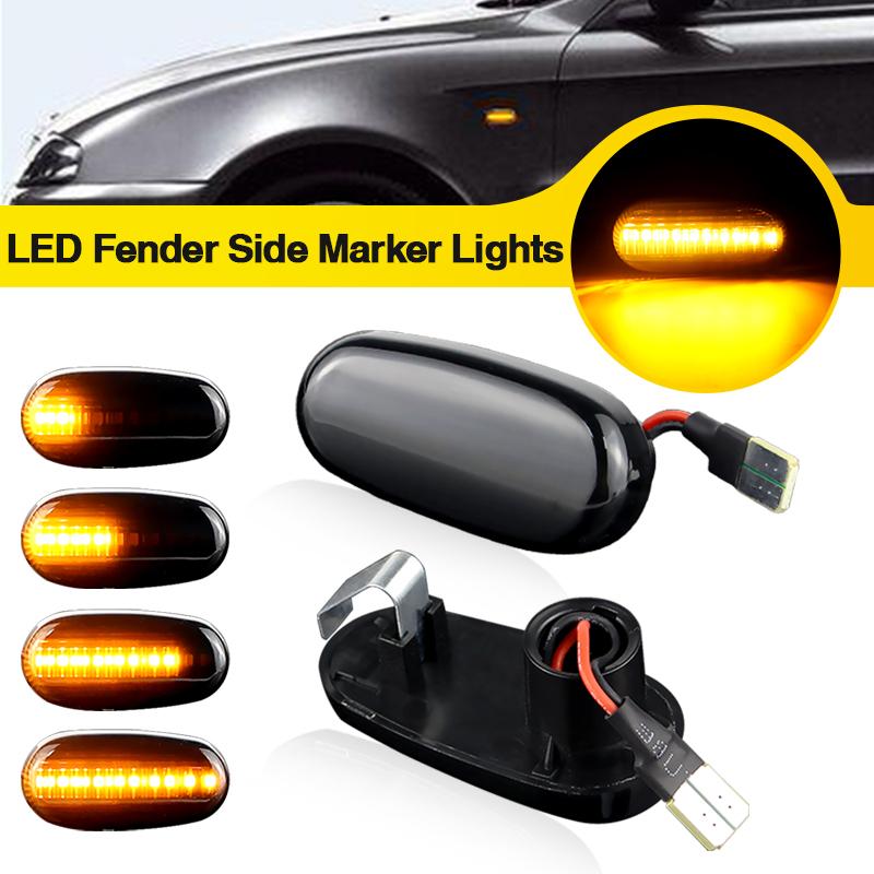 2PCS Dynamic Clear/Smoked LED Side Marker Light For Fiat Alfa Romeo 147 GT 937 MiTo 955 Arrow Turn Signal Blinker Indicator Lamp