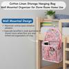 Cotton Linen Storage Hanging Bag Wall Mounted Sundries Organizer for Dorm Room Home Use
