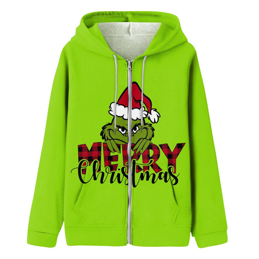 Женская модная повседневная толстовка с принтом, осенне-зимняя куртка-кардиган с длинными рукавами и карманами, куртка с капюшоном на молнии, пальто