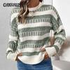 Autumn and Winter Women's Casual Stripe Clashing Sweater
