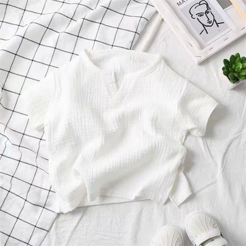 Футболка для мальчиков и девочек, летние детские хлопковые и льняные мягкие топы, одежда, футболка, рубашка с короткими рукавами для маленьких девочек, детские топы, футболки