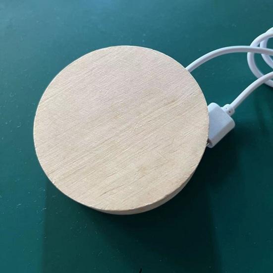 Подставка для фигурок, минималистичная, широкое применение, 3 цвета, USB-порт, 1,2 Вт, подсветка, дуб, сделай сам, деревянная основа для лампы, ночная поставка