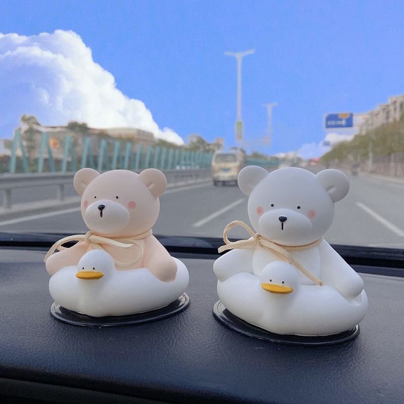 Ins Car Ornaments Bear Car Interior Decoration Diffuser Stone Light Fragrance High-End Cute Car Decoration Boyfriend New Car Gift
