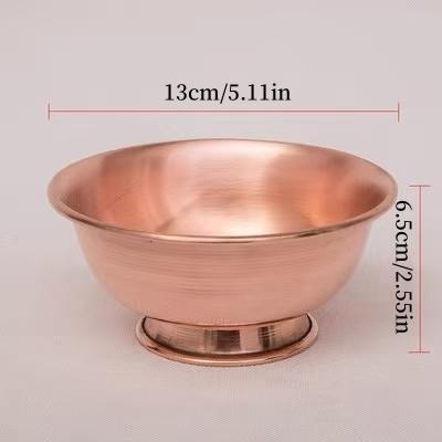 Винтажная красная медь Салатница на высокой ножке, Чеканная текстура, Домашняя посуда для завтрака, сыра, Миска для закусок, Настольное украшение