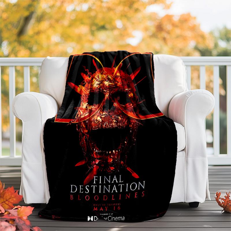 Final Destination Bloodlines printed throw blanket—lightweight,soft,warm;versatile blanket for all seasons—perfect as &air-conditioning throw,nap blan