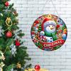 Christmas Rhinestone Pendant Hanging Santa Snowman Tree Ornament DIY Double Sided Rhinestone Art for Wall Door Window Fireplace Decor