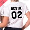 Лучший друг 01 Футболки Футболки для лучших друзей для 2 Футболки для лучших друзей Парные хлопковые футболки для друзей Праздничный подарок Мода Женская одежда Буквы Топ
