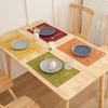 Nordic Ins Style Linen Solid Color Dining Mat Dining Table Mat Western Dining Table Bowl and Cup Mat On Both Sides