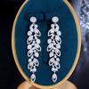 Light Luxury Long Earrings Temperament Zircon Super Flash Fringed Leaf Earrings Banquet Dress With Accessories