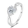 Moissanite Ring: One Carat Twisted Arm with Cross Design in S925 Silver