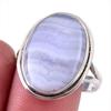 Подарочное кольцо из чистого серебра 925 пробы с натуральным голубым кружевным агатом S.10 e2u57