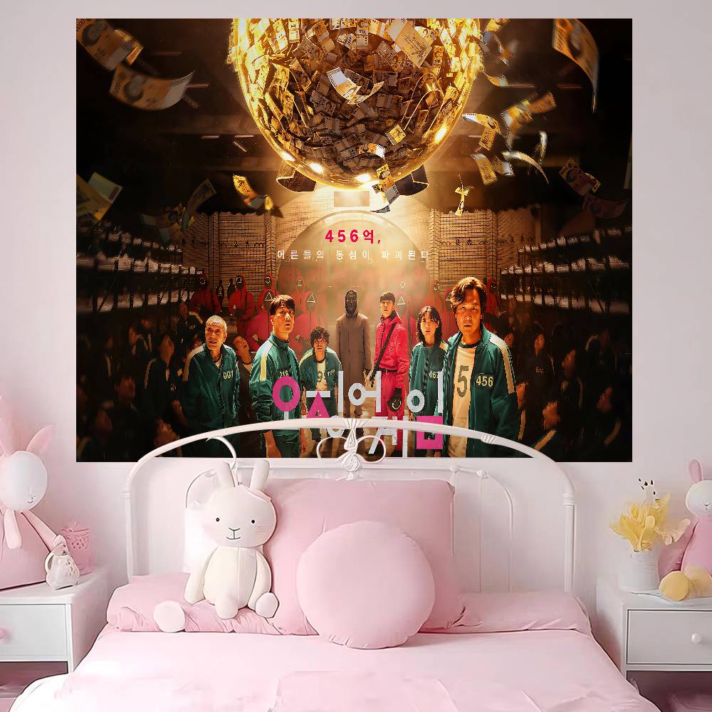 TV Game SSquids Anime Tapestry Art Science Fiction Room Home Decor Wall Art Decor