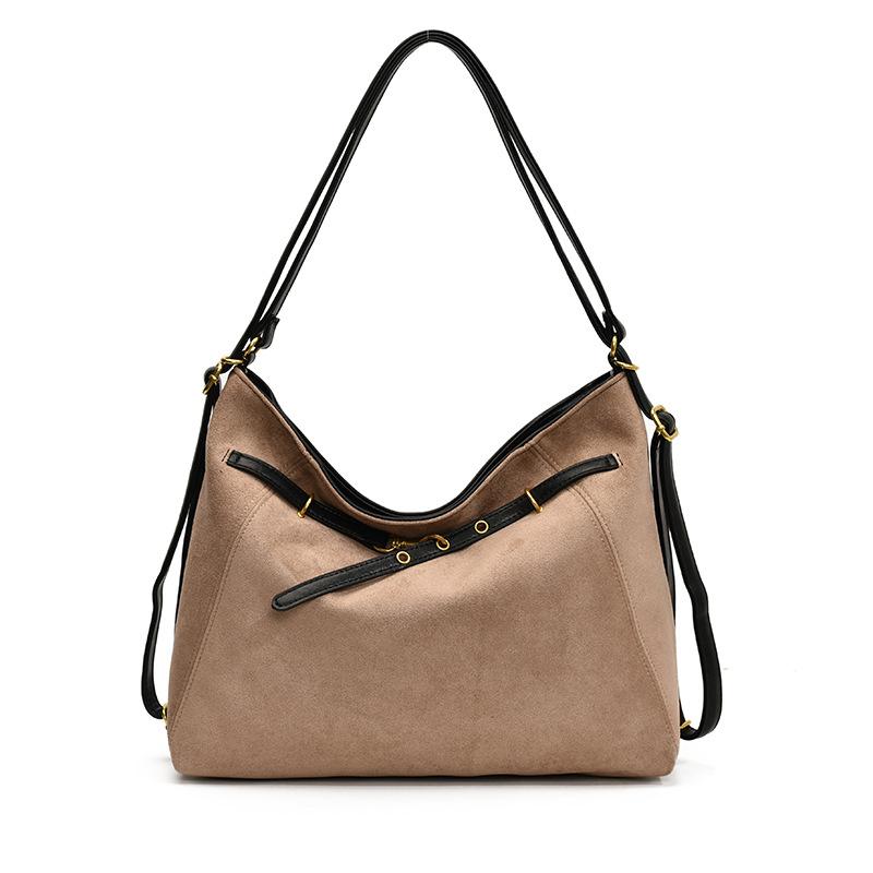 Ретро сумка женская большой вместимости новая осенне-зимняя на плечо кроссбоди сумка-тоут для通勤 рюкзак