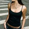 Базовый однотонный топ-майка, летний повседневный топ без рукавов на тонких бретельках, женские укороченные топы Harajuku, универсальные, винтажная одежда y2k