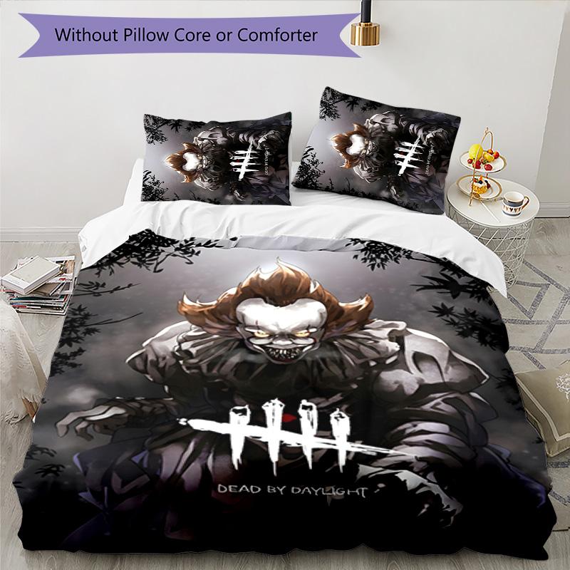 Dead by Daylight 3pcs Bedding Set Duvet Cover Closure Includes 1 Duvet Cover & 2 Pillowcases for All Seasons Bedroom Home Dorm Decor