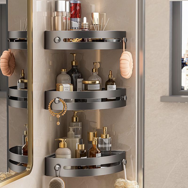 Компактная 3-уровневая угловая полка для душа - простая установка, настенный органайзер для ванной комнаты без сверления, прочный АБС-пластик