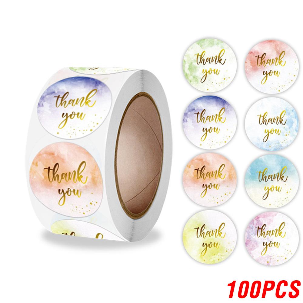 100-500 Pcs Thank You Stickers Adorable Pink Gold Labels for Small Business or Wedding Gift Decor Sticker Stationery Supplies