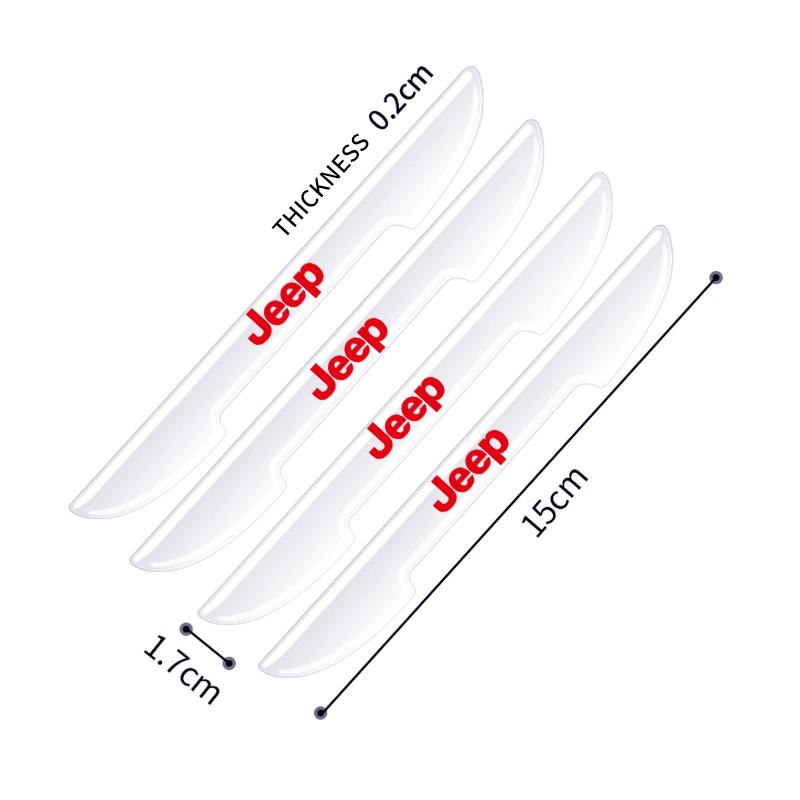 4PC Car door anti-collision strip decoration Edge Bumper Protective Stickers For Jeep Wrangler Grand Cherokee Compass Renegade Cherokee Gladiator