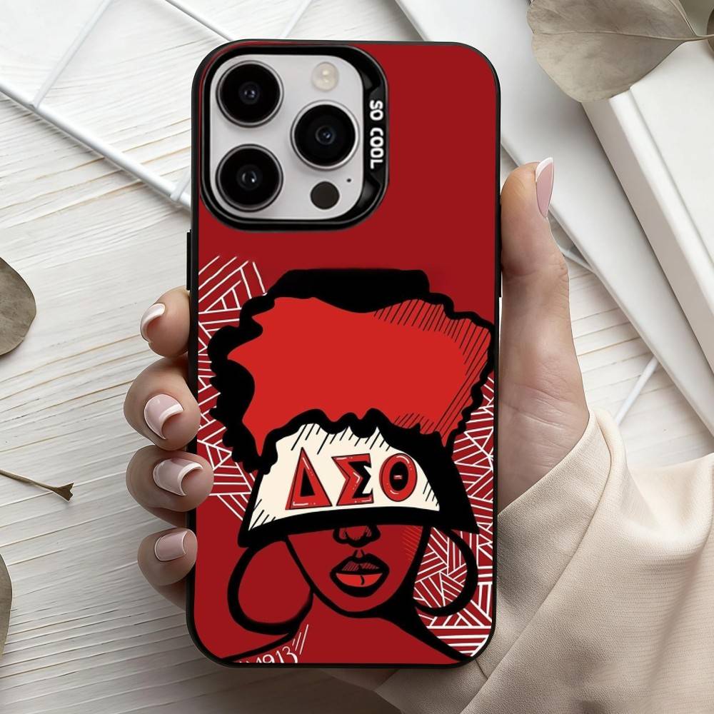D-Дельта S-Сигма T-Тета-А Чехол для телефона для iPhone17,16,15,14,13,12,11 Plus,Pro Max Черный Конфетный серебристый чехол для телефона