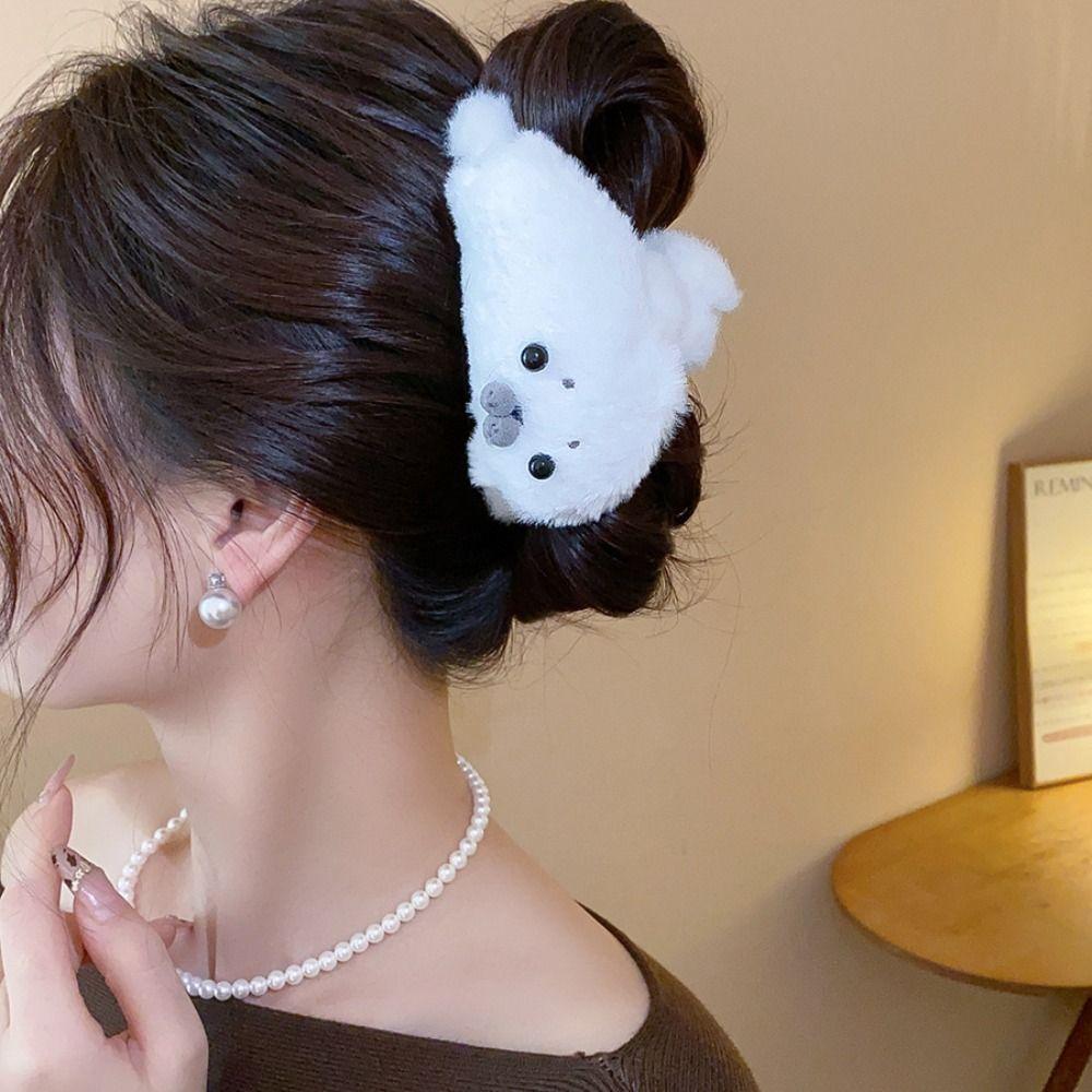 Personalized Animals Little Seal Hair Claw Cute White Hair Clip Headdress Hairpin Large Shark Clip Hair Accessories