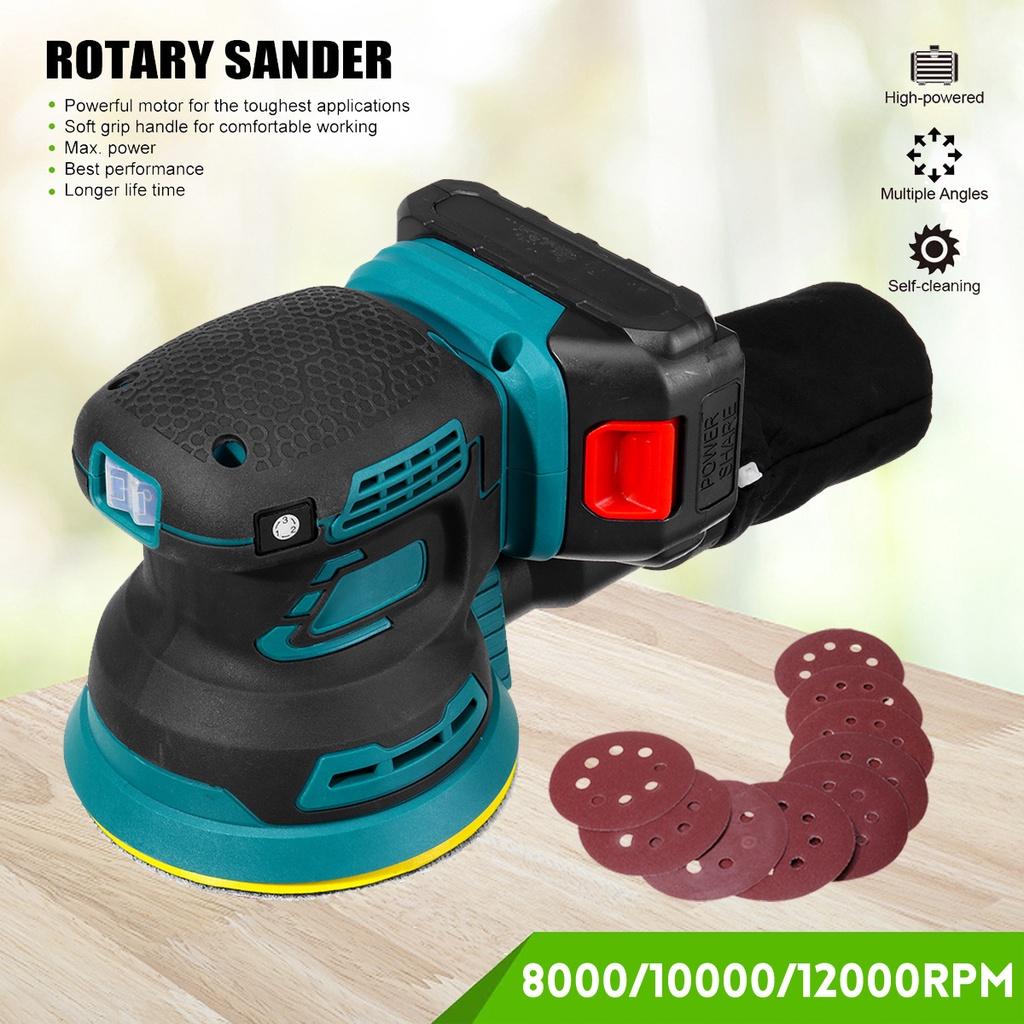 Бесщеточный электрический шлифовальный станок с произвольным орбитальным движением, наждачная бумага, шлифовальный станок для дерева, полировальный станок, электроинструменты для Makita, аккумулятор 18 В, 125 мм