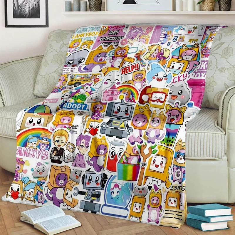 Одеяло Happy Foxy Boxy и Rocky Lankybox, мягкое одеяло для дома, спальни, кровати, дивана, пикника, путешествия, офиса, одеяло, детское одеяло