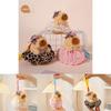 Cute Flower Headpiece Bow Capybara Plush Doll Pendant For Gift And Decor
