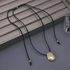 Korean Love Pendant Necklace: Black Rope Sweater Chain, Simple & Trendy