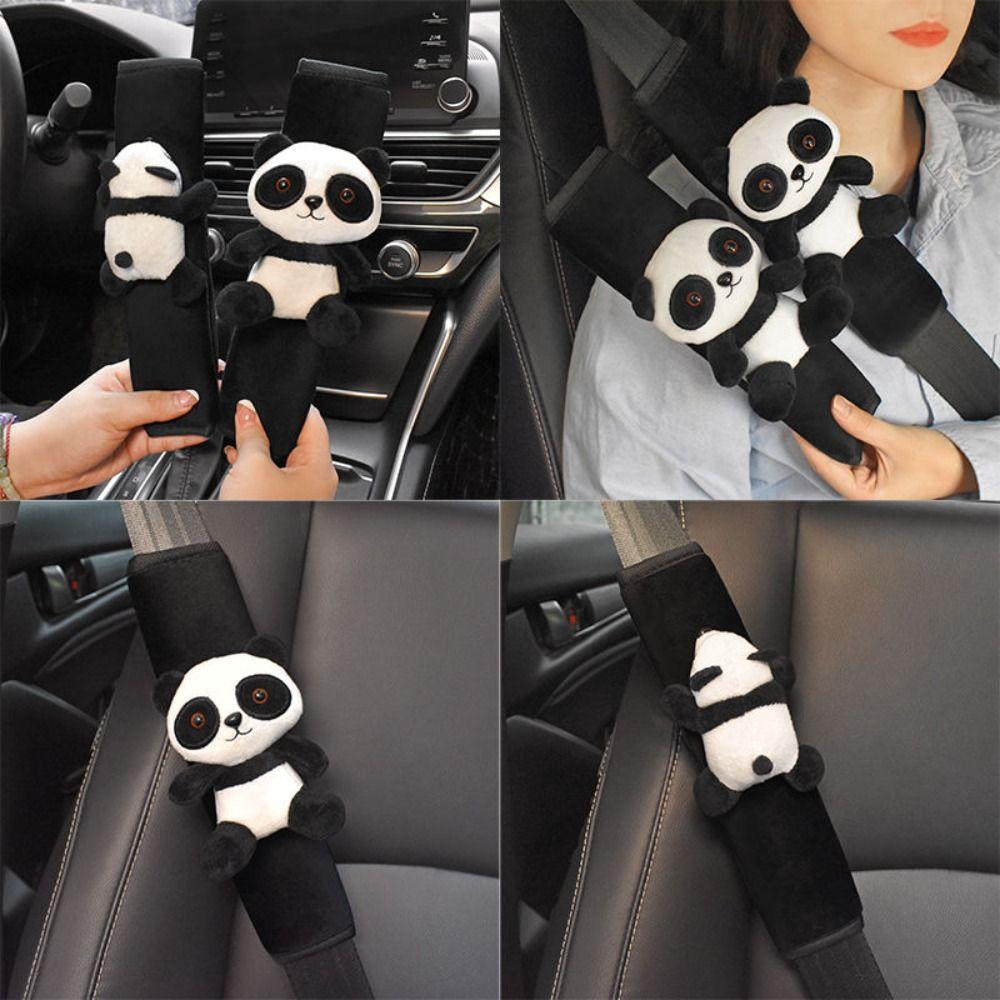 Soft Panda Car Seatbelt Cover Lamb's Wool Seat Belt Cover New Auto Shoulder Protector Pad Car