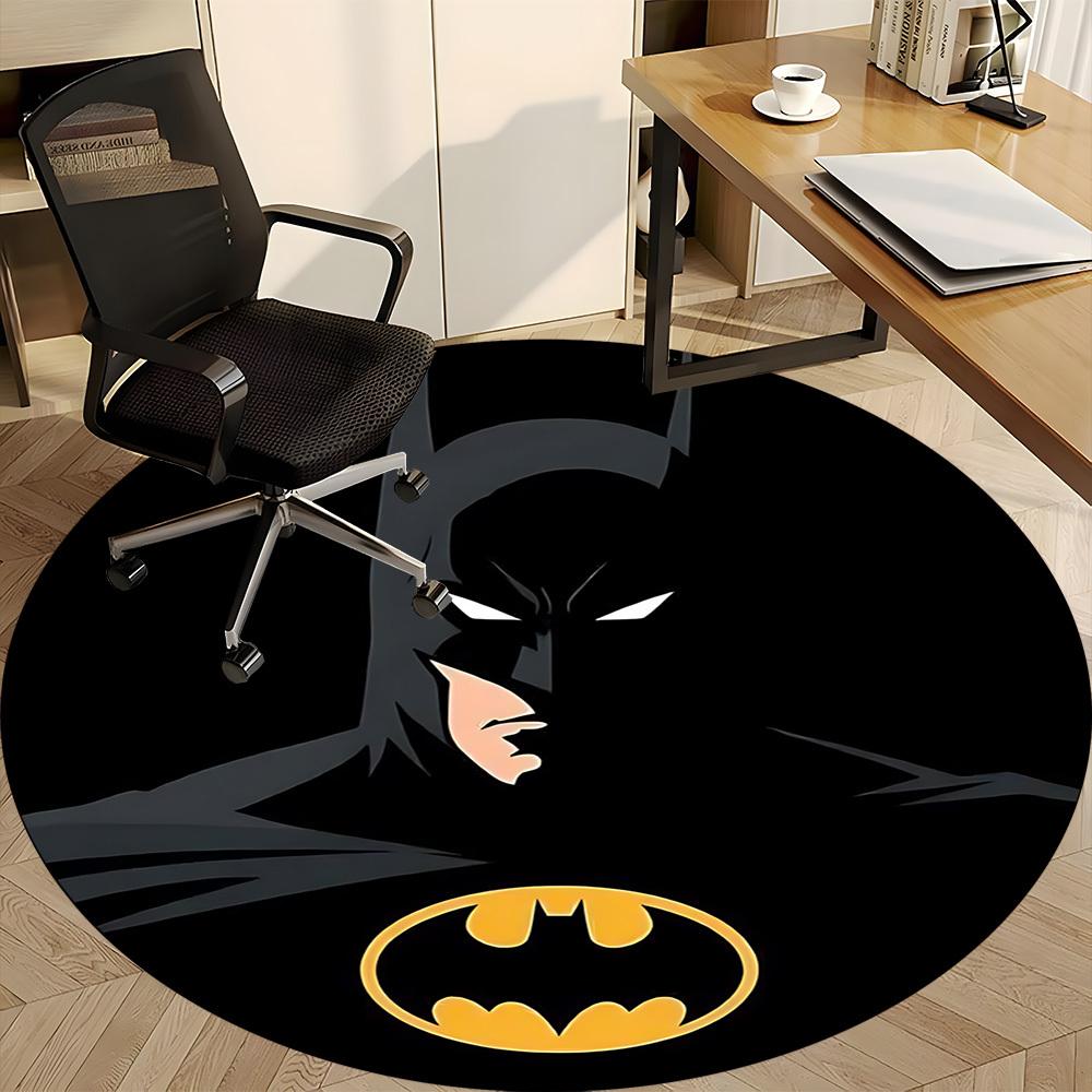 1pc Batman Logo Office Round Area Rug, Under Office Chairs Bedroom Living Room Home Decor, Room Deco, Available in Various Sizes095