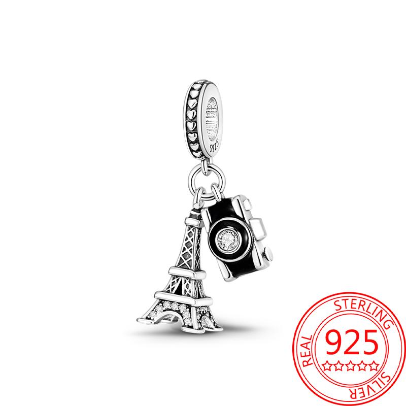 Copper Metal Paris Tower Aircraft Travel Charm Bead Component Pendant Bead Component Bead Components Compatible With Charm Bead Component Authentic