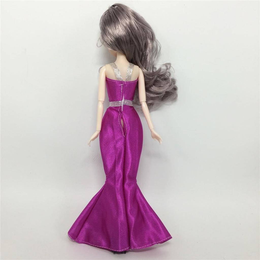ALZEU Doll Dress 12 Inch Action Figure Female Outfit Dress-up (Dark Purple)