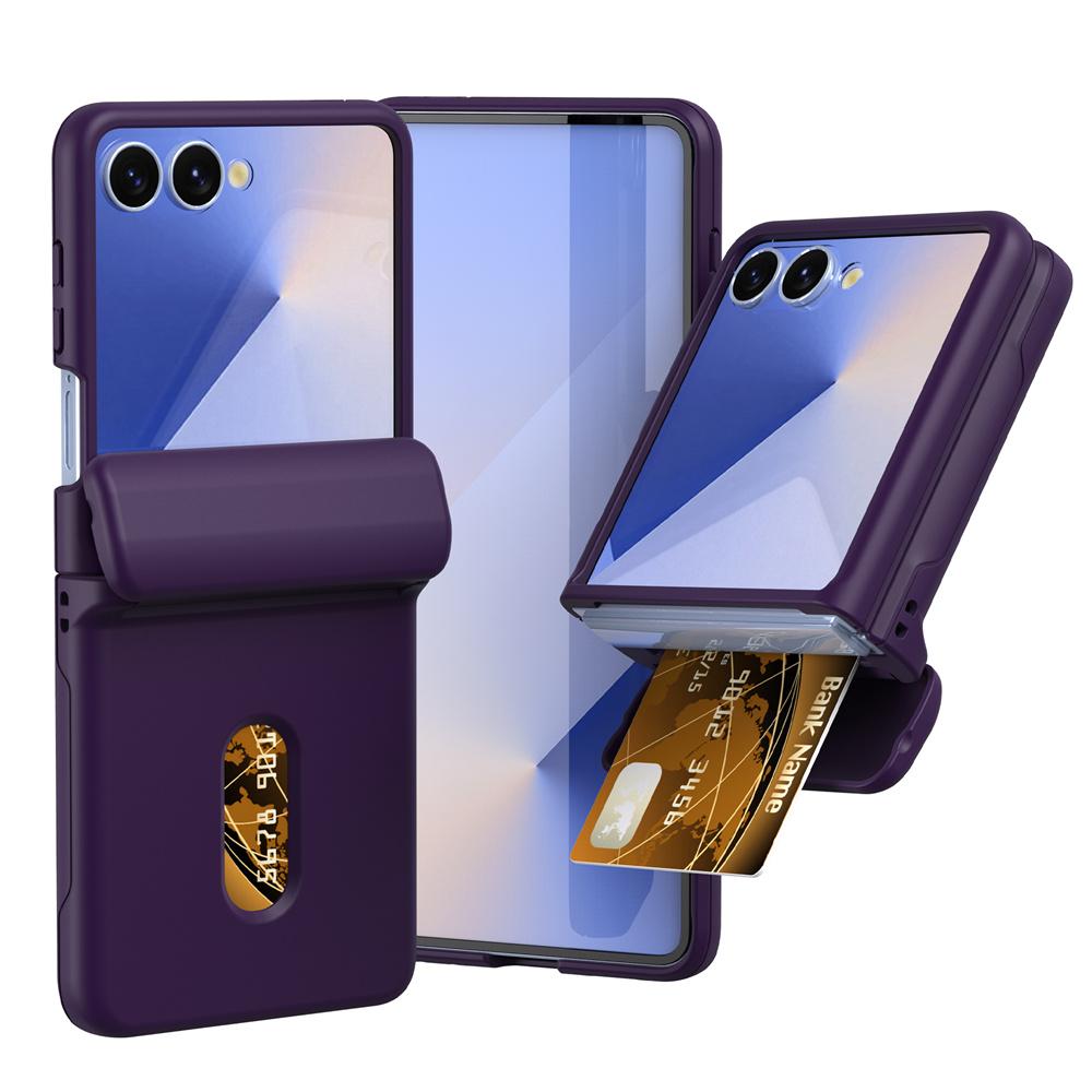 Для Samsung Galaxy Z Flip 7 fe 6 5 4 3 Кошелек-чехол с держателем для карт Защита шарнира Flip7 Flip6 Flip5 Flip4 5G Чехол для телефона