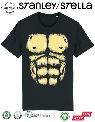 Мужская футболка Gorilla Chest HALLOWEEN Забавная футболка Костюм Ужасы Маскарадный костюм