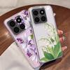 Чехол с сине-фиолетовым цветочным узором для Xiaomi Redmi Note 15 Pro 4G Funda Redmi Note 14 13 Pro 5G Прозрачный Мягкий Силиконовый Чехол из ТПУ