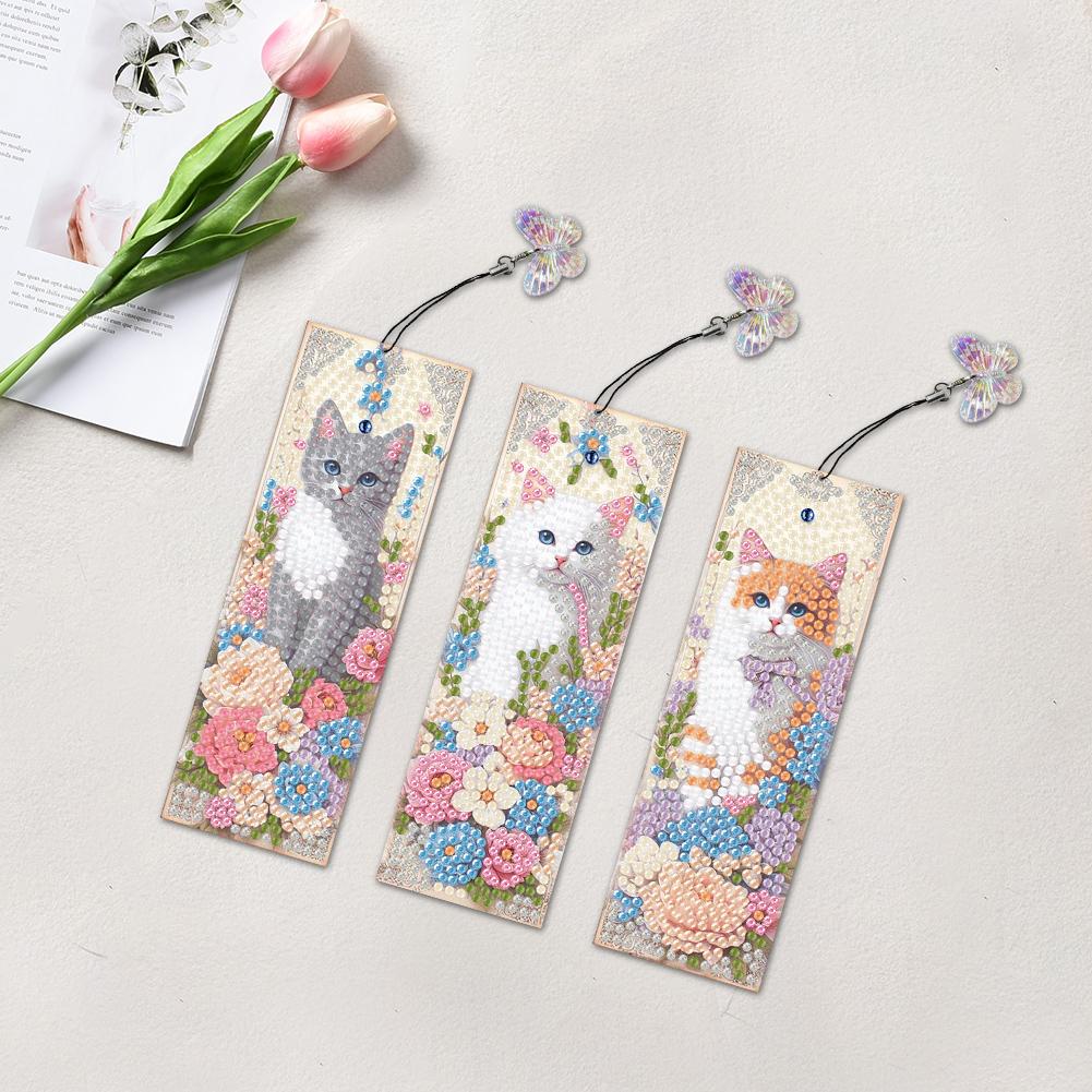 3Pcs Animal Patterns DIY Diamond Painting Bookmark Diamond Bookmark Art Projects for Readers Home Office Book Decor & Gift Idea
