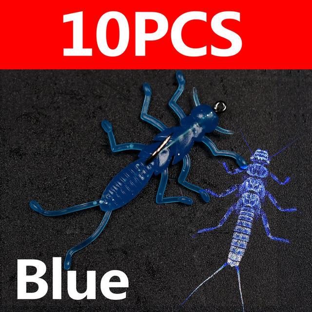 Bimoo 100 шт., мягкая приманка для ловли форели, маленькая приманка для ловли насекомых с крючком, сковорода для рыбалки